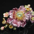 ピンク フラワー ブローチ エナメル メタリック KA18 2PS0178201300GP