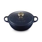 ショッピングルクルーゼ ル・クルーゼ 公式 ルクルーゼ Le Creuset ｜ シグニチャー マルミット 24cm エタニティレース (ブラックマットホーロー・ライトゴールドツマミ)  ｜