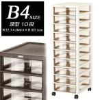 【アプロス】Ｂ4サイズ深型引出し10段収納ケース/レターケース/書類ケース/オフィス収納/トーン収納/スクリーン収納