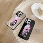 スマホケース iphoneケース casetify ブラック 猫 可愛い 鏡面 茶壺猫 インスタ ins アイフォンケース iphone11 iphone12 iphone13 iphone14 iphone15