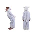 【子供用ヒツジ着ぐるみ】120cmサイズ｜もこもこ白ファーが可愛い羊コスチューム