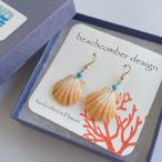 Yahoo! Yahoo!ショッピング(ヤフー ショッピング)40％OFF／beach comber design／14kgf サンライズシェル・ターコイズ ピアス