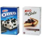 ジェロー　ノー・ベイク チェリー チーズケーキ+オレオケーキミックス 各1箱セット Jell-O No Bake Dessert Mix (Chees