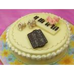 (ro Lien ) белый шоко торт с украшением роза. симфония . собака. warutsu( диаметр 19cm высота 5cm) -ro Lien (......) -