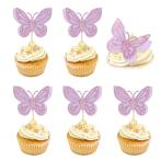 48 шт бабочка капкейк topa- сборка лиловый g Ritter красочный 2 слой 3D бабочка baby душ капкейк капот pick 