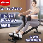 Yilucess ローイングマシン 負荷調整12段階 静音 背中 筋 トレ グッズ 健康 器具 ホーム ジム トレーニング ダイエット 有 酸素 運動 エクササイズ 三年保証