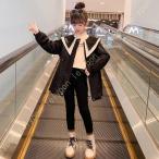 ベンチコート 女の子 可愛い ダウンコート 中綿入り 襟付き 裏起毛 ガールズ ダウンジャケット ロング丈 膝丈 防寒 防風 ジュニア 子供服 キッズ ロングコート