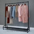 ハンガーラック パイプハンガー 棚付き 耐荷重 頑丈 シングル 大容量 おしゃれ 洋服ラック 服掛け 衣類収納 室内干し 玄関 リビング 寝室