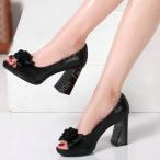 パンプス 痛くない 厚底 ハイヒール 太ヒール 走れるパンプス 結婚式 OL 通勤用 厚底パンプス シンプル サンダル ぺたんこ オープントゥ チャンキーヒール