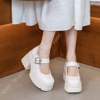 パンプス ストラップ 厚底 ストーム 太ヒール 歩きやすい 白 黒 痛くない 10cm チャンキーヒール エナメル 定番 ハイヒール レディース ロリータ 小さいサイズ