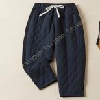 ダウンパンツ 軽量 レディース キルティング 中綿 パンツ ウエストゴム 防風 防寒 保温 暖かい アウトドア お出かけ カジュアル 暖パンツ 細身 美シルエット