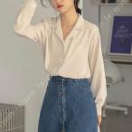 シャツ レディース とろみ ブラウス 長袖 おしゃれ オフィス 春夏 秋冬 きれいめ トップス シフォン 襟付き 前開き ボタン シワになりにくい 大きいサイズ 黒