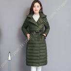 ブラック ベンチコート ロングコート フード付き 無地 レディース 中綿コート 着痩せ 膝下 ダウンコート レディース アウター aライン ゆったり フード付き