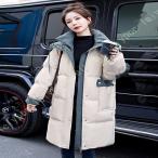 ライナー付き ダウンコート レディース 超ロング 秋冬 ベンチコートダウンジャケットフード付き スタンドカラー Hライン 着痩せ 撥水 大きいサイズ 黒ブラック