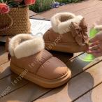 スノーブーツ レディース ムートンブーツ 裏起毛 裏ボア ショートブーツ プラットフォーム ローヒール スリッポン カジュアル 可愛い おしゃれ あったか 冬