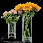 ショッピング花瓶 花瓶 一輪挿し フラワーベース ガラス 大きい おしゃれ 観葉植物 シリンダー 生花 造花 透明 フラワー 花器 かびん 円柱 クリヤ 広口 透明 インテリア