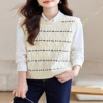  вязаный лучший женский круг шея вязаный choki окантовка рисунок без рукавов tops мягкий эластичность хороший модный casual body type покрытие свободно надеты .. осень-зима 