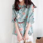 レース ブラウス シャツ 夏 レディース 刺繍 トップス シアー 半袖 可愛い おしゃれ パフスリーブ ラウンドネック カジュアル 無地 中華風 レイヤード 太極拳