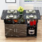 キッチンワゴン カウンターテーブル 幅80 キャスター付き キッチンカウンター テーブル バタフライテーブル 可動棚 アイランドキッチン 対面 キッチン バー