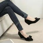 ショッピングウエッジソール ウエッジソール ポインテッドトゥ パンプス 厚底 プラットフォーム エレガント カジュアル 履きやすい 楽ちん 走れる歩きやすい 防水 エナメル ミドルヒール