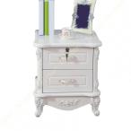 ショッピング薔薇 ナイトテーブル 前面ラウンドタイプ 薔薇の彫刻 脚部 ホワイト色 家具 姫系家具 プリンセス家具 ヨーロピアン アンティーク調 クラシック ロココ調 白家具