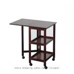 キッチンワゴン キャスター付き バタフライ式 折りたたみ 3段 スリム 竹 おしゃれ バタフライワゴン キッチン 台所 バタフライ ダークブラウン 作業台