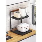 冷蔵庫上ラック レンジ上ラック 2段 キッチン収納 冷蔵庫上 レンジラック キッチンラック キッチンスペース 冷蔵庫上収納 引き出し スライド棚付