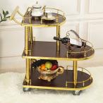 キッチンワゴン バーカート キッチン キャスター付き 2段 キッチンカート レストラントロリー キッチン収納 収納カート キャスター付き 360°回転 ステンレス鋼