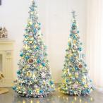 クリスマスツリー 折りたたみ オーナメント 植毛タイプ 雪化粧ツリー 飾り付き レッド ボール リボン 豪華デコレーション 家庭 店舗 室内装飾 軽量 長持ち