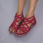 サンダル グラディエーター ブーツサンダル レディース サンダル グラディエーターサンダル 痛くない アンクルストラップ ヒール 幅広 3E ウェッジソール