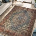 ショッピングエスニック おしゃれ ヴィンテージ エスニック リビングルーム ダイニング 部屋 ラグ 綺麗 モダン 幾何学模様 ラグマット ラグカーペット 洋室 洋風 居間