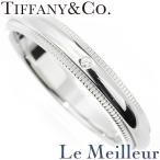 ショッピングティファニー ティファニー トゥギャザー ミルグレイン バンドリング 指輪 ダイヤモンド Pt950 7号 TIFFANY&Co. 中古 プレラブド 返品OK