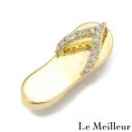 ビーチサンダルモチーフペンダントトップ ダイヤモンド イエローゴールド K18YG 中古 返品OK