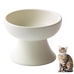ペットボウル 犬猫 食器 フードボウル 猫 食器 ごはん皿 陶器 食器台 ウォーター ボウル ペット皿 滑り止め 安定感 食べやすい ペット用品 白い