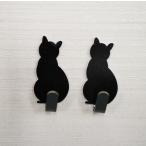 【キャットテールフック 】1個 ブラック 壁に貼り付けタイプ キーフック 黒猫 鍵 玄関収納 かわいい ネコ ねこ 猫 にゃんこ グッズ 尻尾 しっぽ シッポ 便利