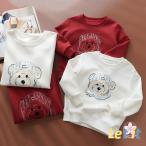 親子ペアルック トレーナー クマ柄 親子お揃い 長袖 ママとお揃い 親子お揃い 親子コーデ ペアルック リンクコーデ トップス 春秋冬 子供服 レディース 姉妹