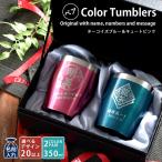 父の日 2025 名入れ プレゼント ペア ギフト タンブラー おしゃれ 結婚祝い 男性 女性 ペアセット 真空 ステンレス カラー タンブラー 350ml  夫婦 義父 父