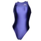 [SWIMON].. купальный костюм женский девушки 700 задний Zip вода лампочка модель одноцветный темно-синий глянец металлик N1 - ikatto 