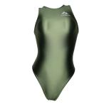 [SWIMON].. купальный костюм женский девушки 700 задний Zip вода лампочка модель одноцветный оливковый глянец металлик N1 - ikatto 