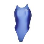 [SWIMHXBY].. купальный костюм женский девушки 280 высокий ноги модель синий одноцветный глянец металлик 