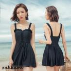 水着 レディース ワンピース水着 体型カバー 水着 無地 レース 水着 スイムウエア ビーチウェア 水泳 バックレス水着 可愛い 黒 ピンク ワンピース水着　