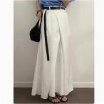 パンツ レディース 夏 ボトムス ズボン ロング丈 ワイドパンツ ガウチョ ウエストゴム 今年らしい装いに ぐっとレディな雰囲気 上品に着こなす おすすめ