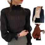 ショッピングシフォン プリーツブラウス レディース シフォンブラウス インナーブラウス フリルブラウス インナーウエア 春秋 長袖 ゆったり シフォンプリーツブラウス 大き