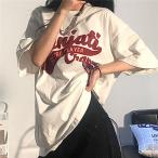 半袖tシャツ レディース ビッグtシャツ 白tシャツ プリント 英語文字 可愛い ゆったり カットソー 半そでTシャツ ゆるカットソー 夏夏服 肌着 リゾート