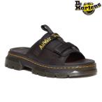 Dr.Martens ドクターマーチン メンズ レディース サンダル AYCE 31530001 アイス スライド サンダル ベルクロ イエローステッチ レザー 黒 ブラック