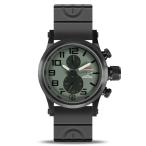 MTM WATCH HC2-SB4-GREY-GR2B-A Hypertec Chrono 2A Black Grey Dial - Grey Rubber II - Black Buckle