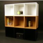 レコードラック 安い　スクエアカラーボックス　バイナルボックス　３段　収納カラーボックス