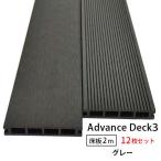 送料無料 人工木 12本セット アドバンスデッキ3 ウッドデッキ 床材 25×140×2000mm グレー (54kg) 材料 面材 中空材 樹脂デッキ 木材 DIY 材