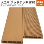 送料無料 人工木 24本セット アドバンスデッキ3 ウッドデッキ 床材 25×140×2000mm チーク (120kg) 材料 面材 中空材 樹脂デッキ 木材 DIY 材