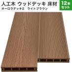 送料無料 ウッドデッキ 人工木 床材 [木目調] 25×140×2000mm [12本セット] (54kg) オーロラデッキ2 ライトブラウン 材料 面材 中空材 樹脂デッキ 木材 DIY 材